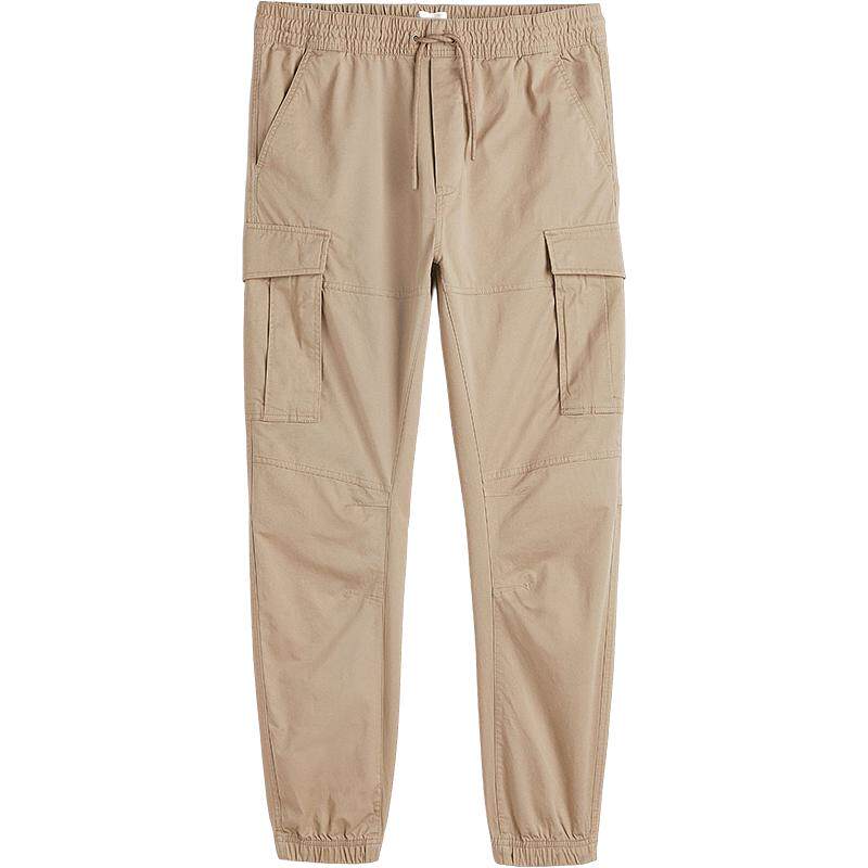 HM男装休闲裤薄款美式工装多袋裤时尚潮流气质长裤束脚裤1002227