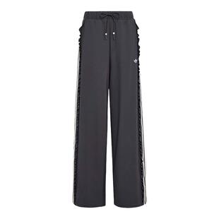 adidas阿迪达斯复古风荷叶边针织运动裤 KU9385 2026春女针织长裤