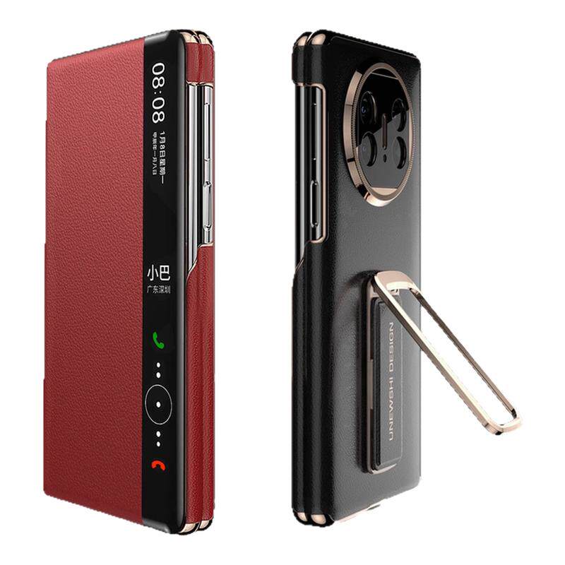 适用华为MateX6手机壳X6典藏版折叠屏MateX5真皮腕带支架保护套X5双屏镜头全包防摔X3外壳翻盖式皮套