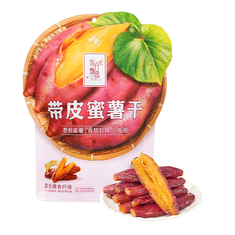 东方甄选带皮蜜薯干红薯干地瓜番薯红瑶蜜薯干即食零脂解馋小零食