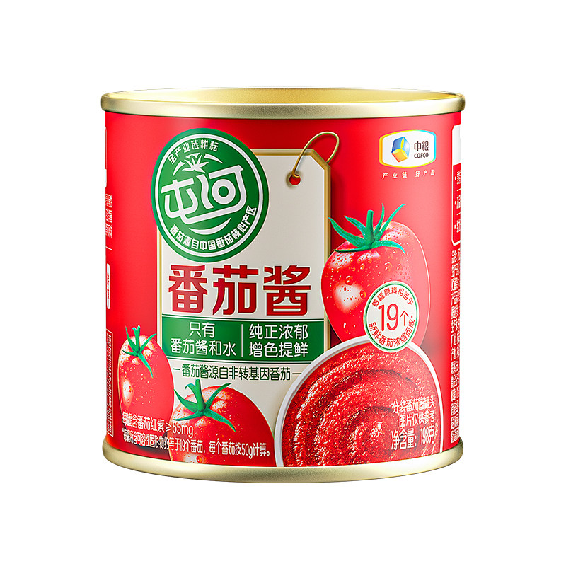 中粮屯河番茄酱罐头宝宝儿童无添加剂西红柿膏番茄198g家用意面