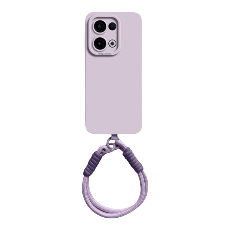 编织手绳适用OPPOreno14手机壳新款13pro保护套全包防摔高级感12液态硅胶10pro+/9腕带8斜跨7se长绳6简约女软