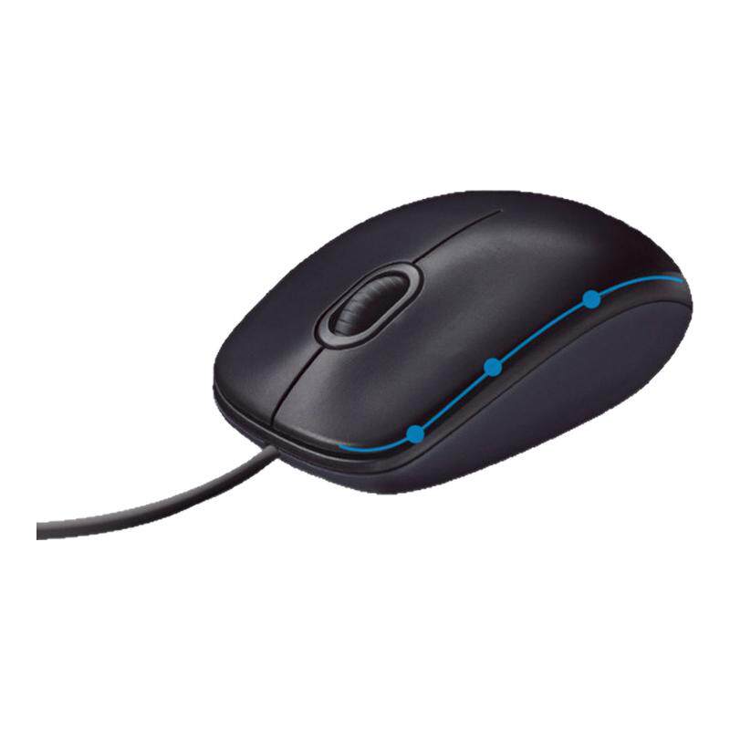 罗技M90有线鼠标办公家用台式笔记本电脑键盘套装即插即用耐用