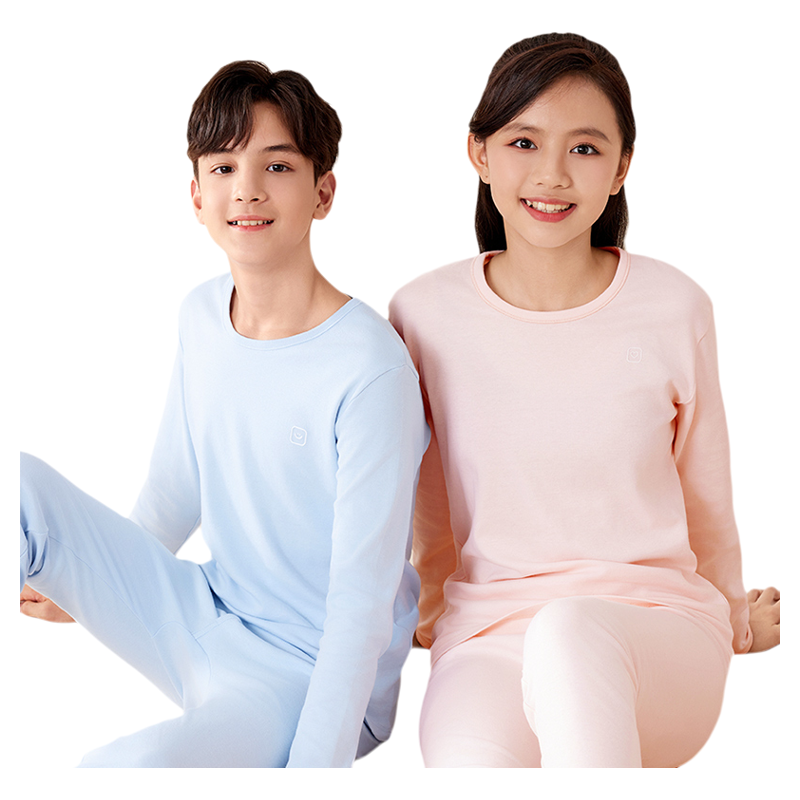 红豆青少年秋衣秋裤男女大童全棉保暖内衣初中高中学生纯棉毛衫