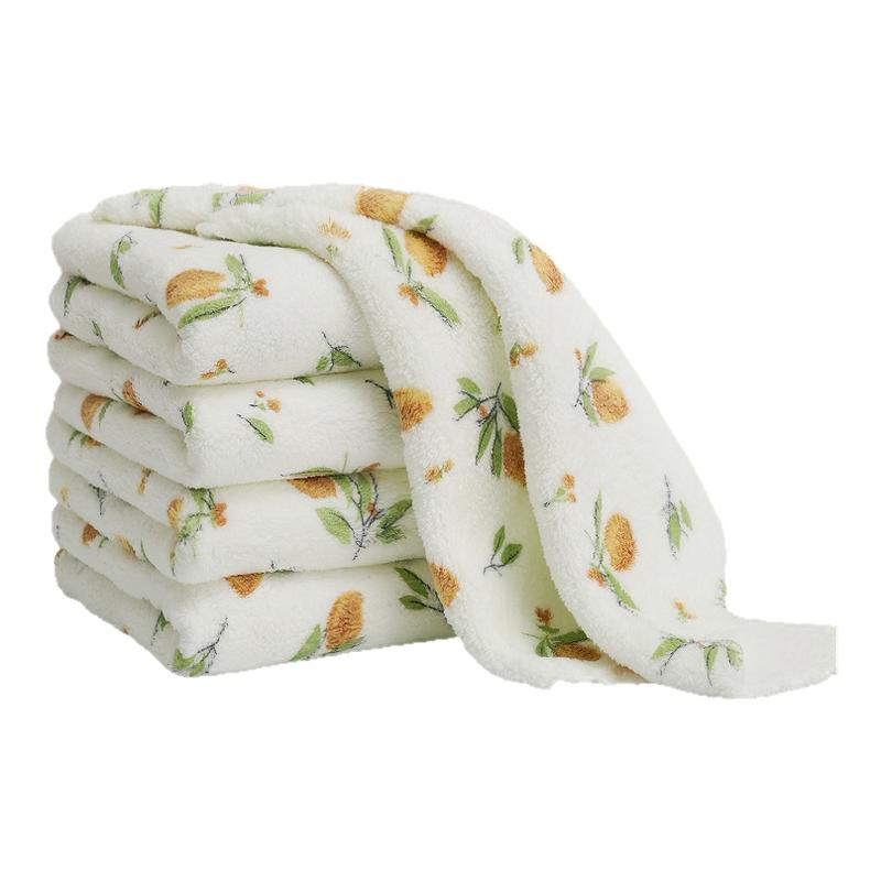 抹布吸水不掉毛白色碎花款