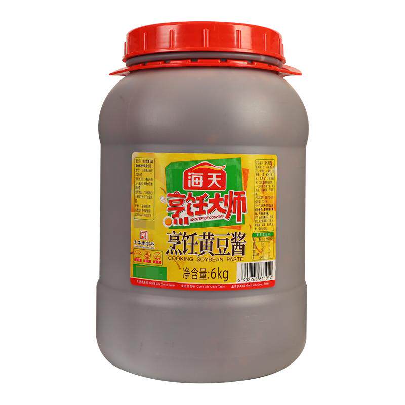 海天烹饪黄豆酱6kg*2大桶装 商用炒菜东北大酱豆瓣酱拌面烤肉整箱