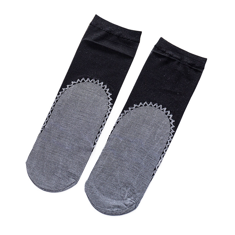 10双装包芯丝短丝袜透明春夏性感袜子女隐形薄防勾丝肉色黑色棉底