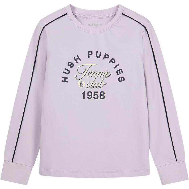 暇步士童装女童长袖t恤春秋季新款大童宽松运动圆领衫儿童上衣