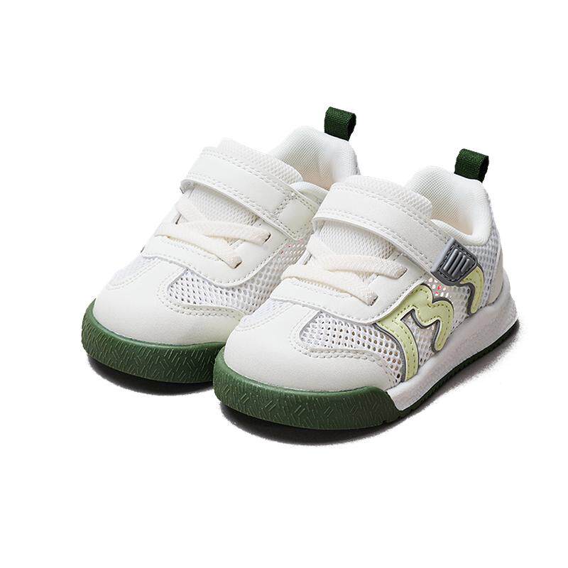 巴布豆宝宝学步鞋夏季新款男童软底防滑网面透气板鞋女童小白鞋