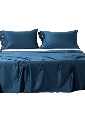 200支A类磨毛长绒棉床单单件纯棉单人1.5纯色双人1.8米2.0m被单