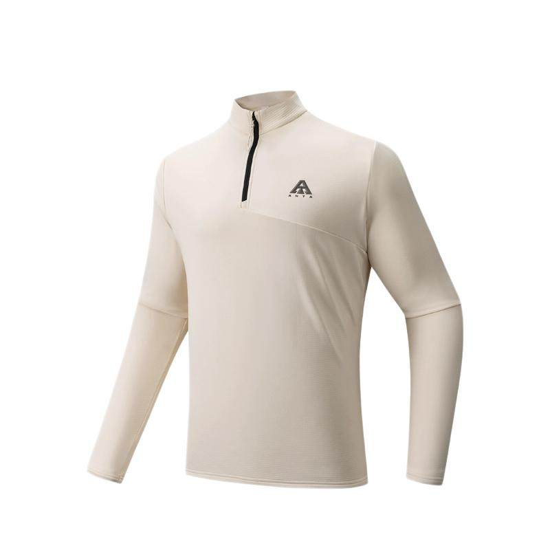 安踏羊毛长T美利奴羊毛长袖男冬季新款半拉链户外冲锋衣内胆长袖