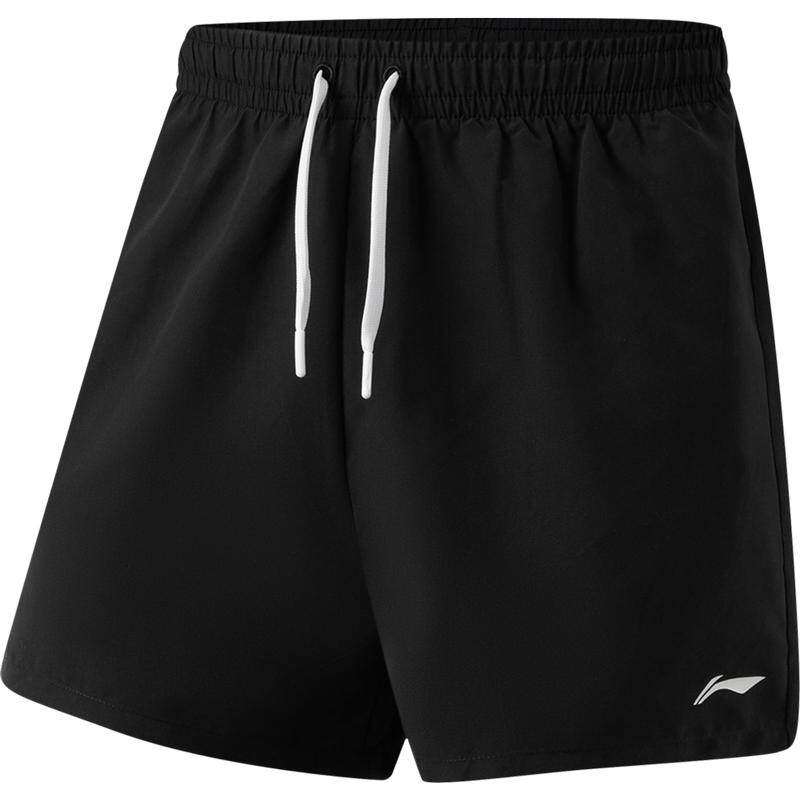 李宁短裤游泳系列男士休闲运动黑色男子裤装舒适轻便防晒沙滩裤