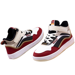 李宁儿童高帮加绒二棉鞋男童保暖板鞋学生女孩大童防滑新年运动鞋