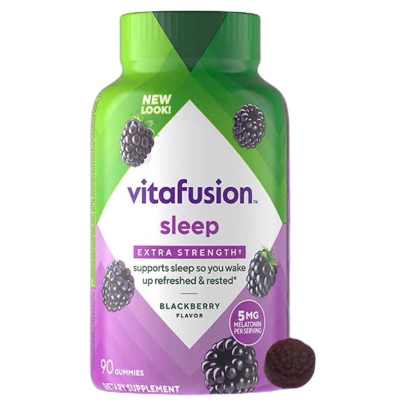 美国进口vitafusion褪黑素sleepwell睡眠软糖vf退黑素片melatonin