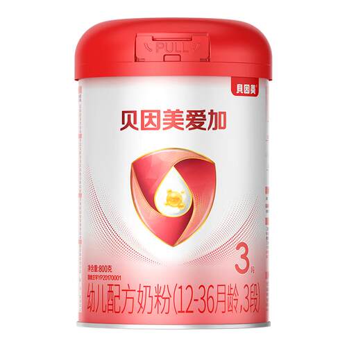 贝因美爱加3段800克幼儿配方奶粉