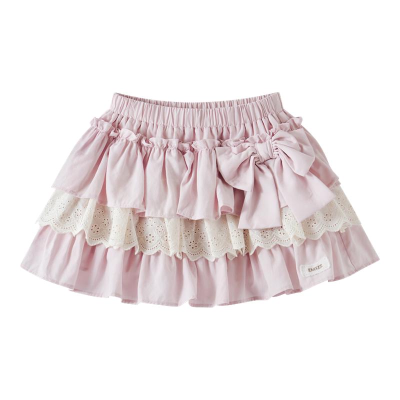 嫚熙童装儿童半身裙秋季女童公主裙女宝百褶裙百搭短裙甜美花苞裙