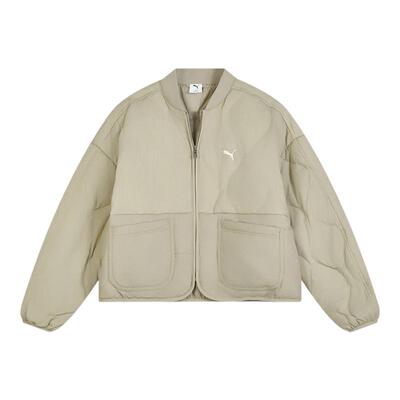 PUMA彪马女子羽绒服外套宽松棒球领保暖上衣秋冬新款 635502-55