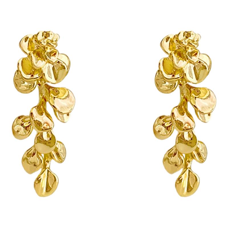 复古流苏叶子耳环小众高级