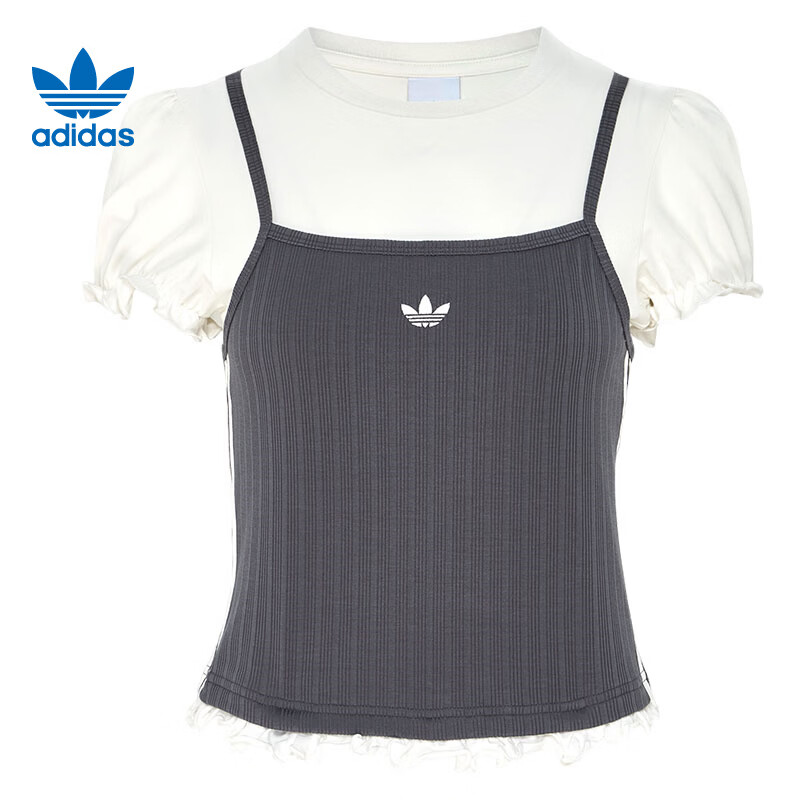 adidas阿迪达斯三叶草三条纹半袖夏女舒适透气简约短袖T恤LI5118