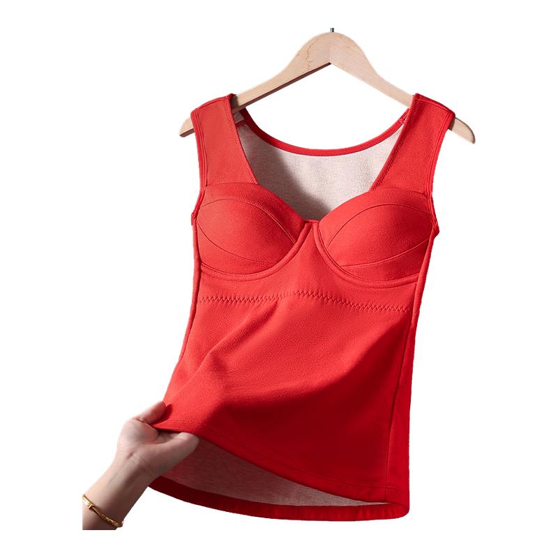 芬腾本命年红色保暖背心女