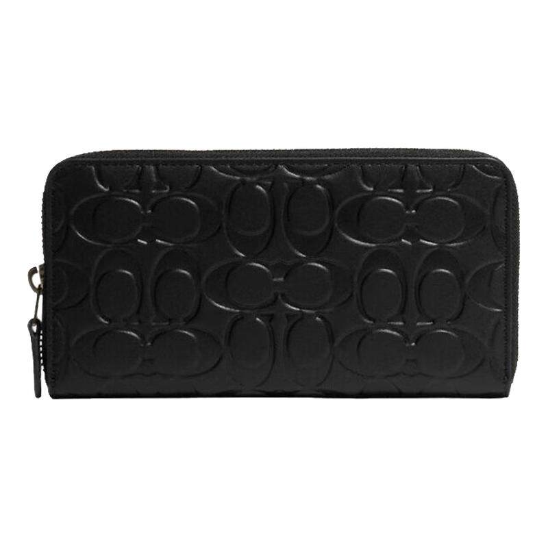 COACH蔻驰男女长款钱包手拿包真皮多卡位卡包黑色CE551奢侈品新款