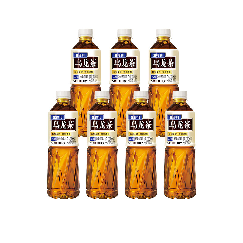 三得利无糖乌龙茶饮料0脂0糖茶韵回甘500ml*7瓶装正品网红茶饮品