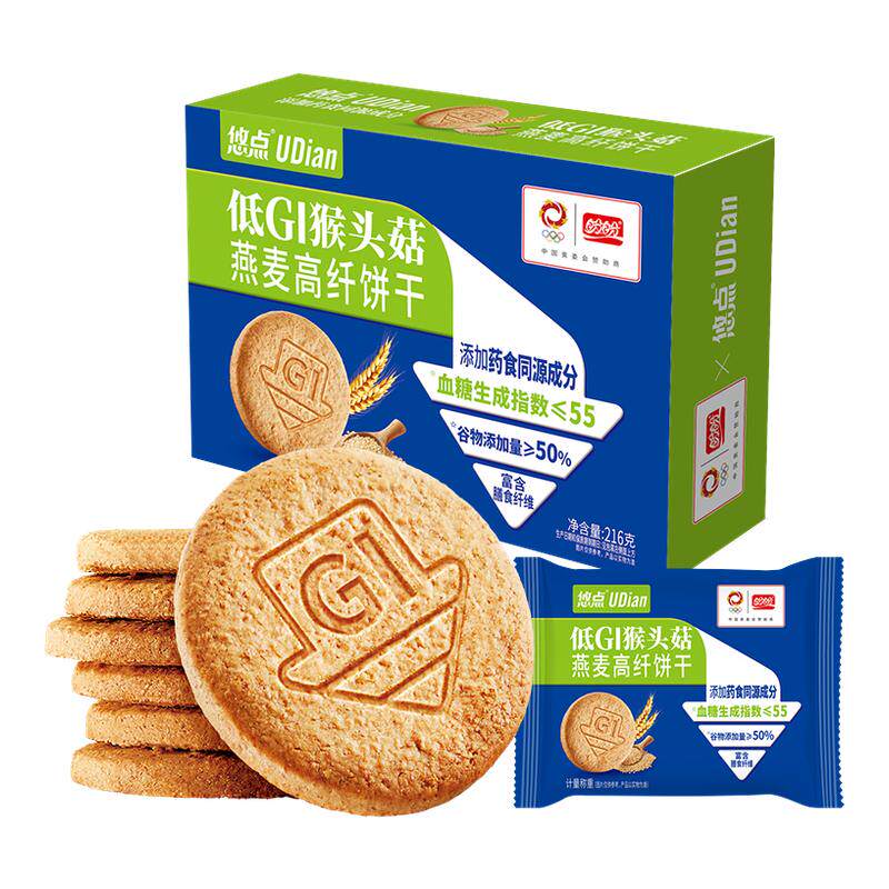 盼盼悠点低GI燕麦高纤粗粮饼干营养控糖健身代餐零食小吃休闲食品