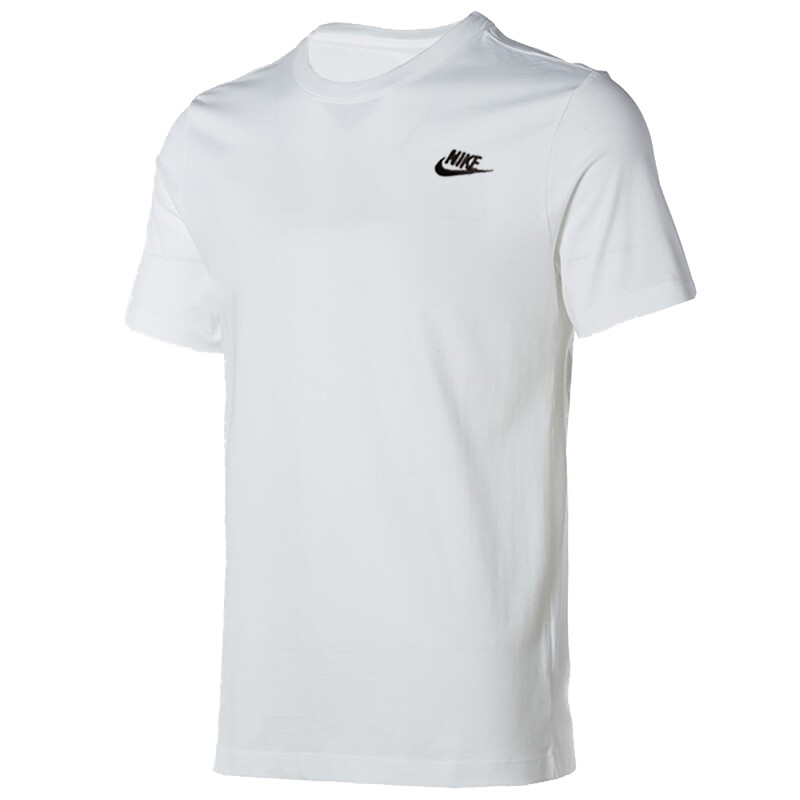 NIKE耐克短袖男夏季新款棉质刺绣运动T恤圆领白色半袖AR4999-101图片