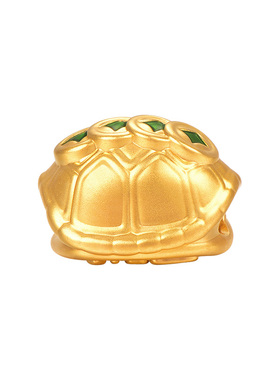 明牌珠宝黄金富甲天下串珠 硬金吉祥龟壳转运珠足金手串AFP0897