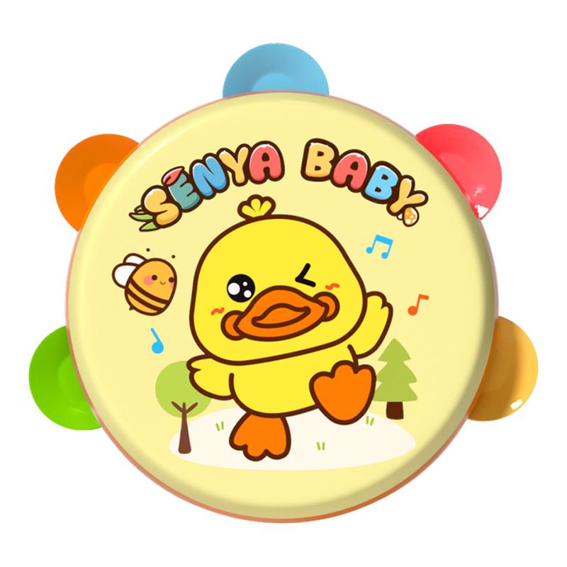 婴幼儿小黄鸭手摇铃摇摇鼓玩具