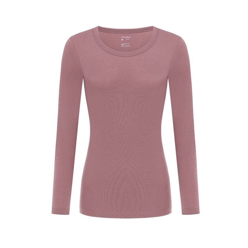 全棉时代男女士年秋冬新款保暖打底内衣上衣秋衣T恤单秋裤单秋衣