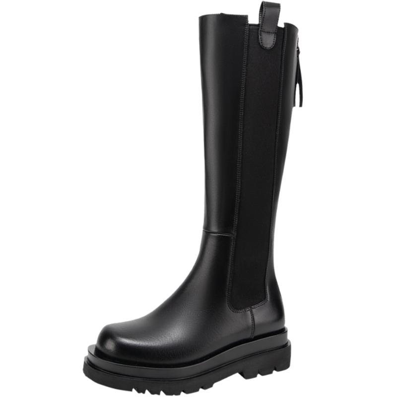 厚底骑士靴长筒千百度