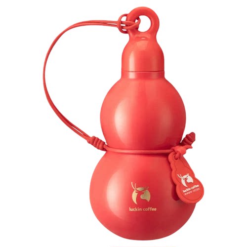 瑞幸葫芦杯咖啡杯保温杯316不锈钢新年红色580ml