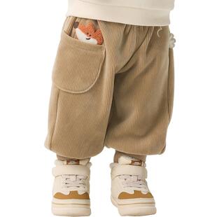 子婴儿加绒卫裤 男童女童外穿长裤 秋冬季 童装 厚 新款 巴拉巴拉宝宝裤