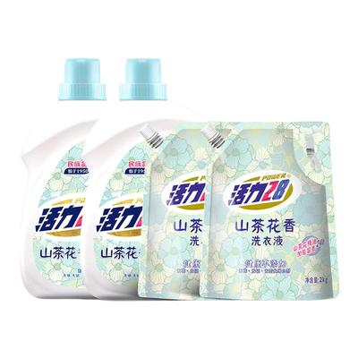 活力28山茶花香洗衣液整箱批发22.4斤持久留香去污护色家用实惠装