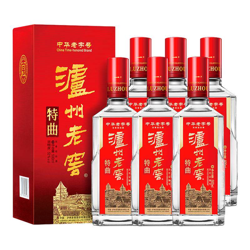 泸州老窖 特曲老字号52度浓香型白酒 500ml*6瓶 送礼宴请非原箱