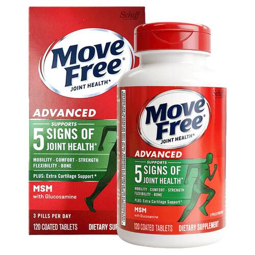 MoveFree益节氨糖软骨素MSM绿瓶120粒中老年成人关节钙片维骨力