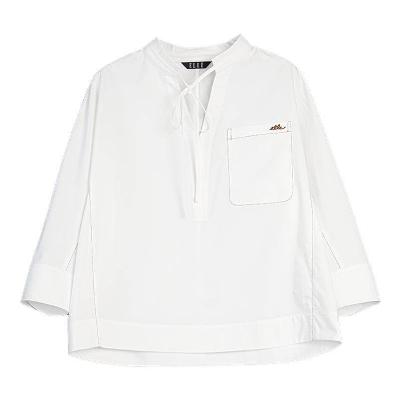 ELLE白色莫代尔休闲衬衫