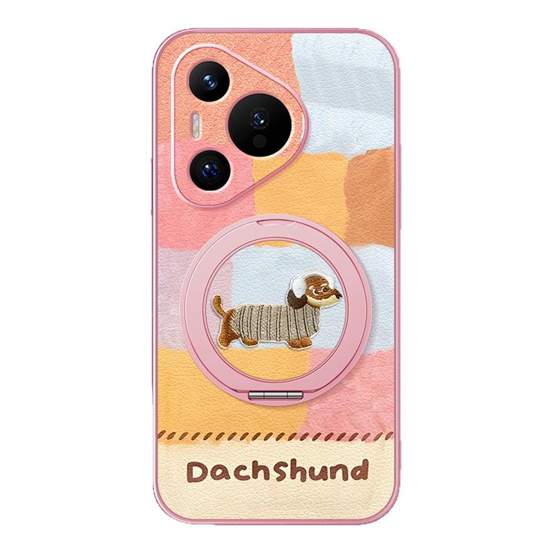 适用华为Pura70手机壳Pura70pro磁吸支架P60保护套p50女p40可爱p30外壳80pro+高级感p70ultra新款七彩狗狗十