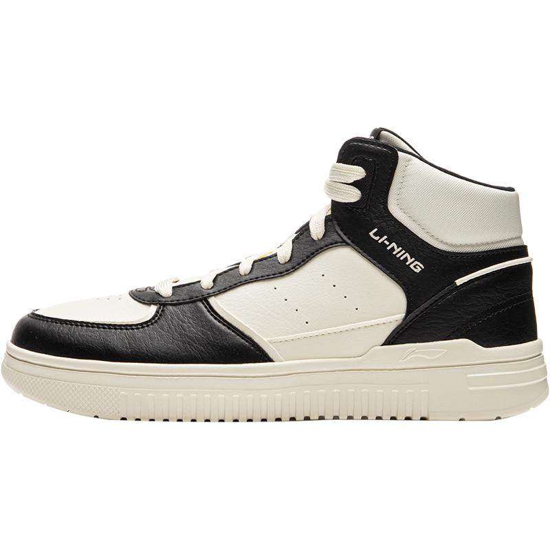 李宁青云Hi丨休闲鞋男鞋冬季厚底增高板鞋黑白复古高帮运动鞋男款
