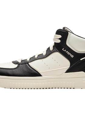 李宁青云Hi丨休闲鞋男鞋冬季厚底增高板鞋黑白复古高帮运动鞋男款