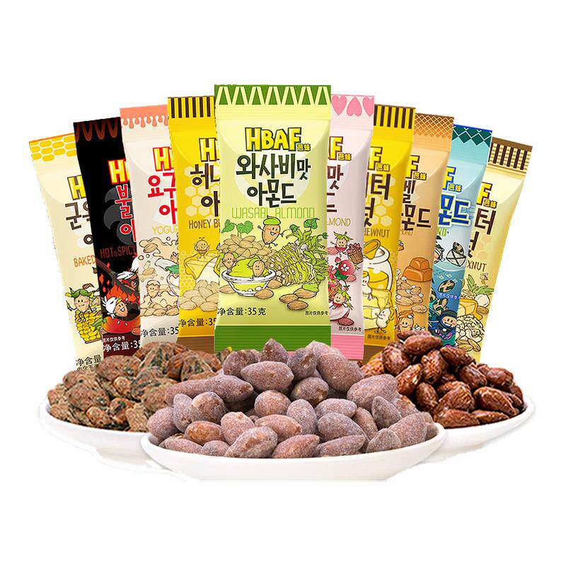 韩国HBAF芭蜂蜂蜜黄油扁桃仁5袋原汤姆农场杏仁味坚干果进口零食