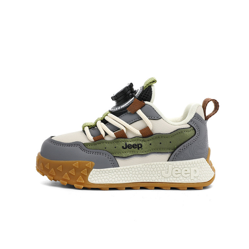 Jeep男童运动鞋德训鞋2025新款加绒二棉防水防滑中大童儿童跑步鞋