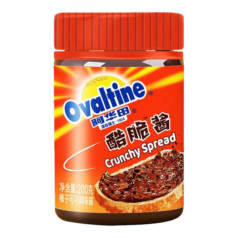 阿华田酷脆酱榛子巧克力酱200g早餐面包蛋糕涂抹酱酷脆碎可可酱