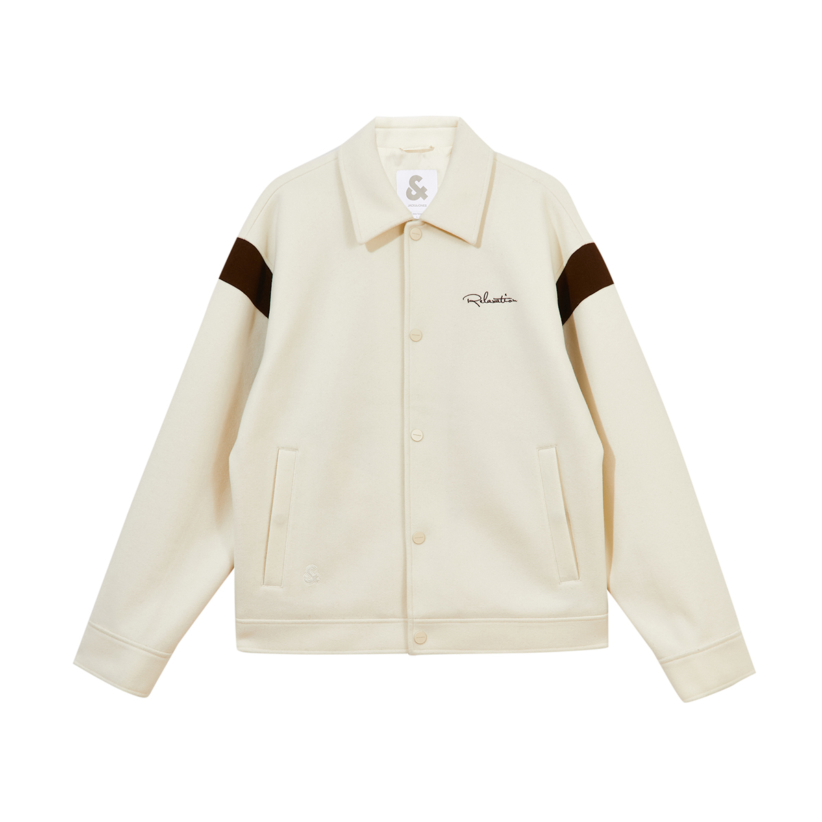 tq区绫致杰克琼斯舒适简约胸前刺绣字母翻领夹克外套上衣男