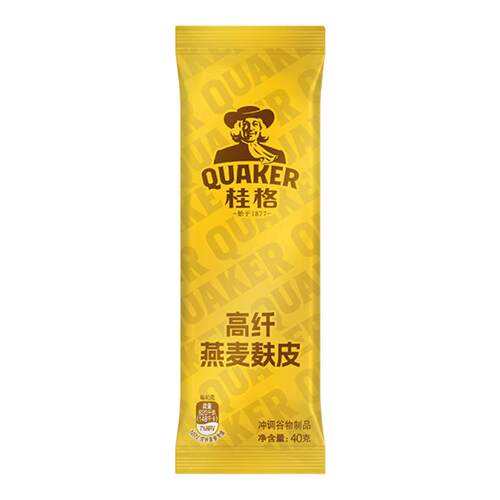 桂格即食燕麦片40g*10袋高纤燕麦麸皮袋装营养早餐冲饮代餐麦片