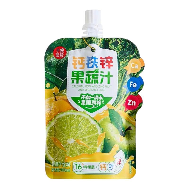 小碗良食液体钙铁锌果蔬汁儿童成长维生素矿物质饮料100g袋装
