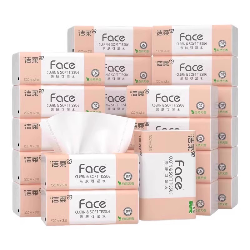 洁柔无香整箱3层100抽纸巾