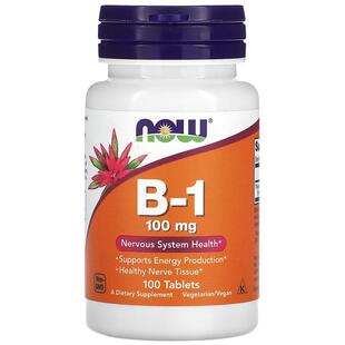 维生素b1片 B1美国进口 NOW诺奥100mg100片硫胺素成人Vitamin