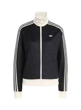 阿迪达斯三叶草经典漏斗领运动夹克上衣2026春女针织外套 KD7969